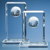 Thumbnail for 19cm & 24cm Optical Crystal Globe Rectangle Awards